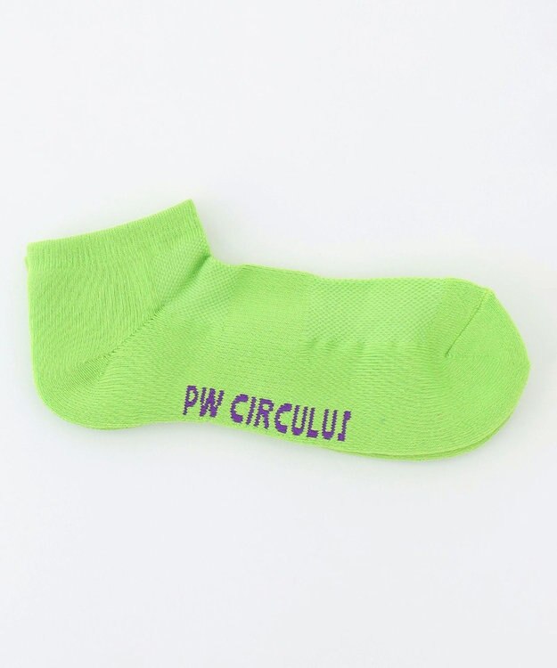 PW CIRCULUS 【MEN】【土踏まずをサポート】ロゴ ショートソックス ライム