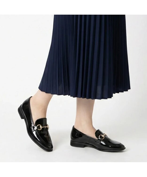 MODE ET JACOMO <carino>ビットローファー ブラックエナメル