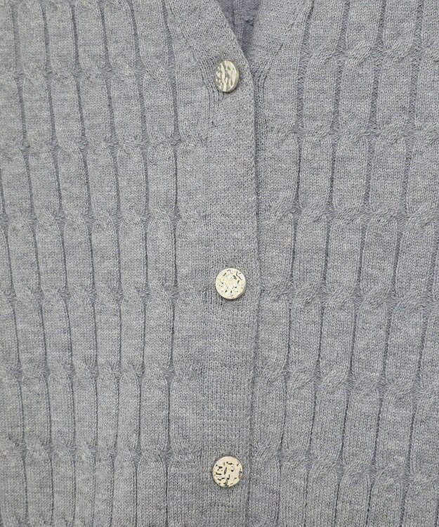 AMERICAN HOLIC 【2WAY】金ボタン衿付きケーブルプルオーバー Gray Mixture