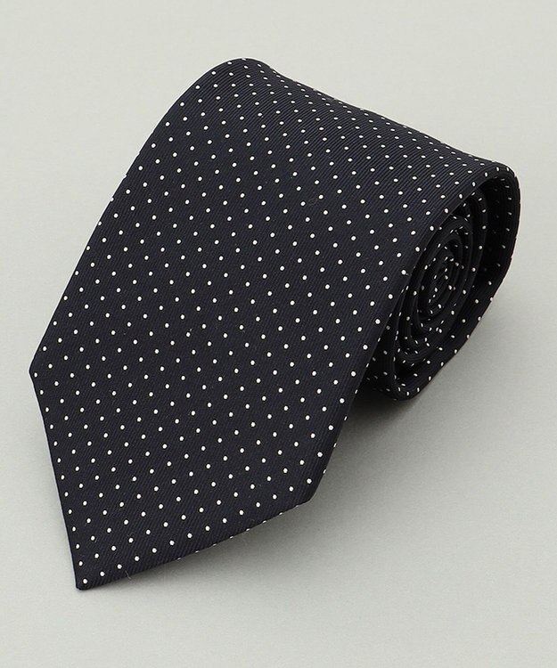 GOTAIRIKU 定番【日本製】シルク ネクタイ_ピンドット ネイビー系8