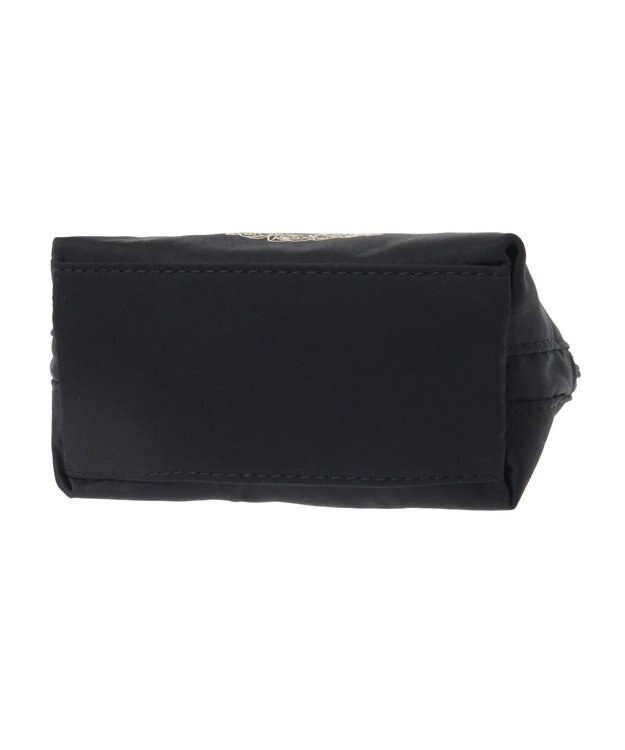 Maison de FLEUR サテンリボンラウンドポーチ Black