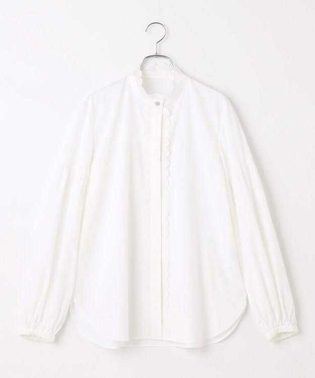 #Newans 【洗える】シアースカラップデザインブラウス ホワイト