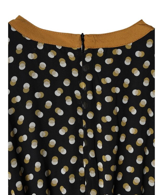 Green Parks armonia．ドットプリントパイピングワンピース Black