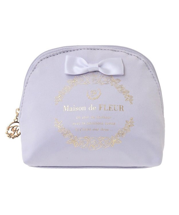 Maison de FLEUR サテンリボンラウンドポーチ Lilac