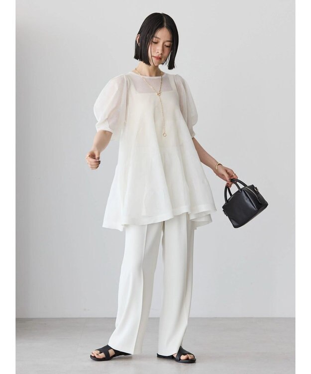 AMERICAN HOLIC ボリュームスリーブティアードニットチュニック Off White