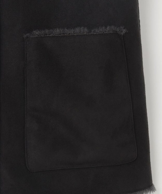 自由区 リバーシブルエコメリノムートン ジレ アッシュ