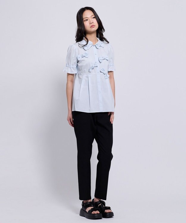 TOCCA BOUNCY RIBBON ブラウス サックスブルー系