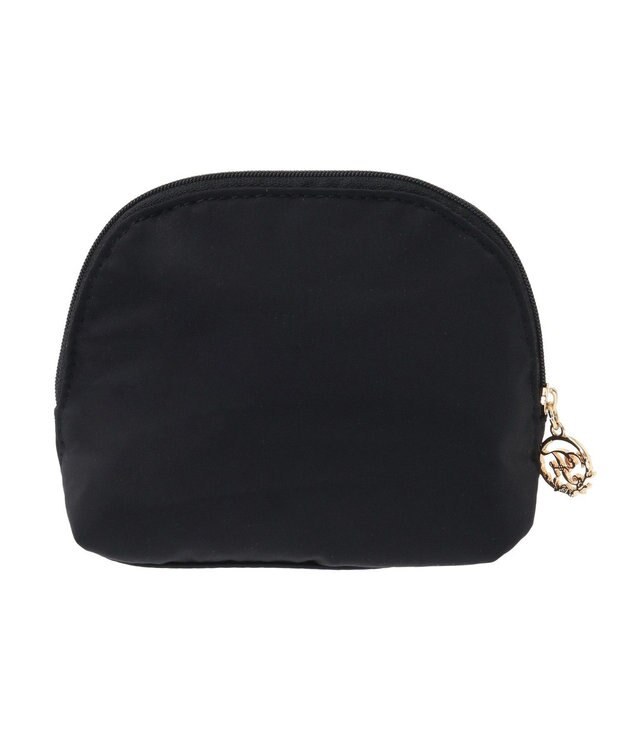 Maison de FLEUR サテンリボンラウンドポーチ Black