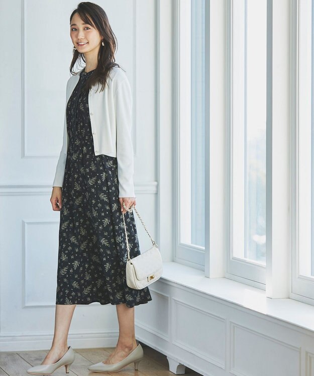 ANY SIS 【洗える】レースネックショートレングス カーディガン オフ