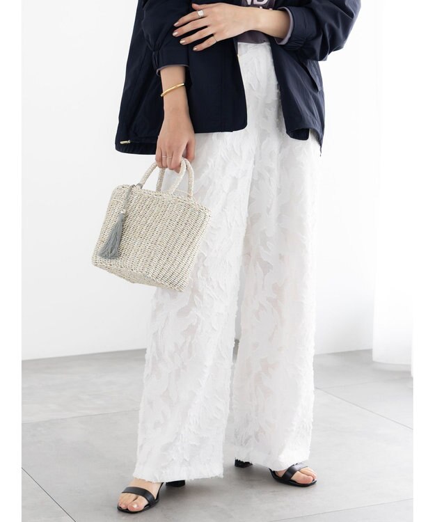 Te chichi カットジャガードパンツ(セットアップ可) オフホワイト