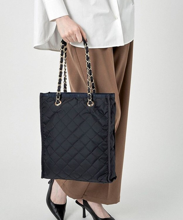 LeSportsac CHAIN N/S TOTE/ディープシーブルーキルト ディープシーブルーキルト