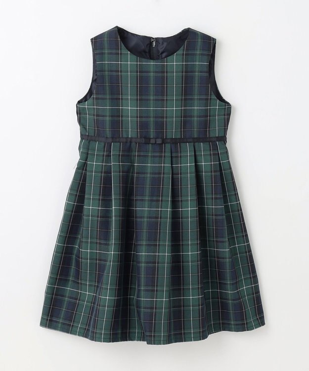 ANY KIDS チェック柄ジャンパースカート ブラックウォッチ