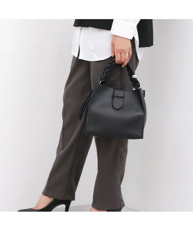 UNBILLION カシュカシュ cachecache / ベルトフラップメッシュハンドル2wayトート ブラック