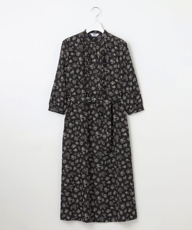 J.PRESS LADIES L 【WEB限定カラーあり・洗える】ラインフラワープリント ワンピース スレート系