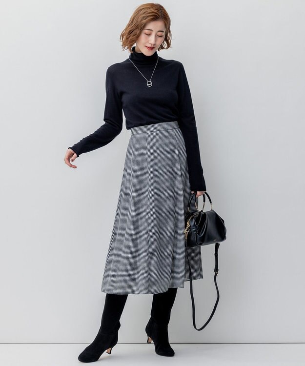 23区 S 【洗える】スムージーコットン シアー ニット ブラック系