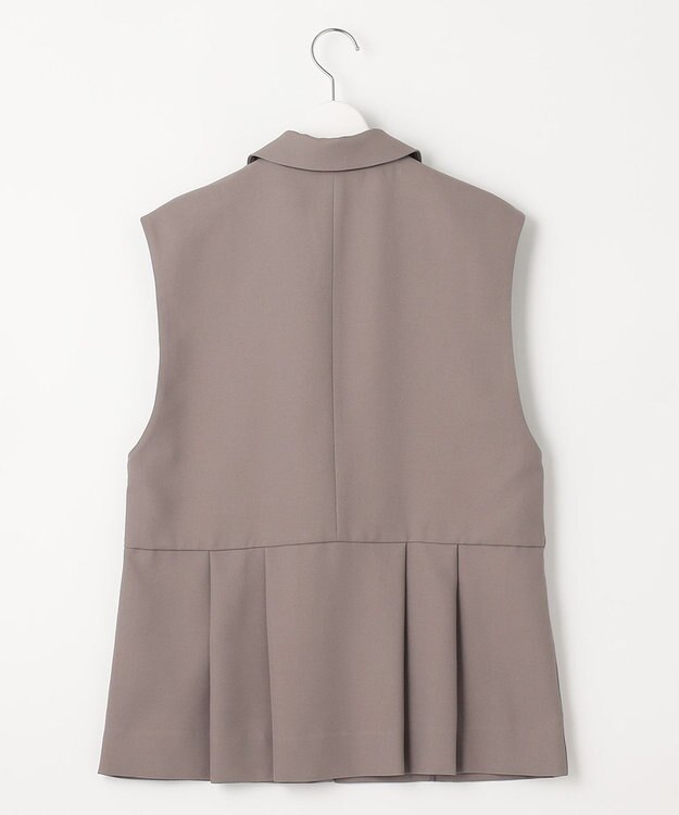 Feroux 【洗える】バックペプラム ジレ ライトグレー系