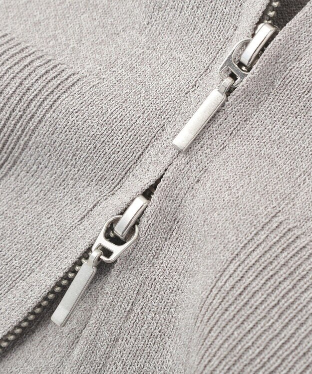 Green Parks ＶネックＺＩＰカーディガン Gray Mixture