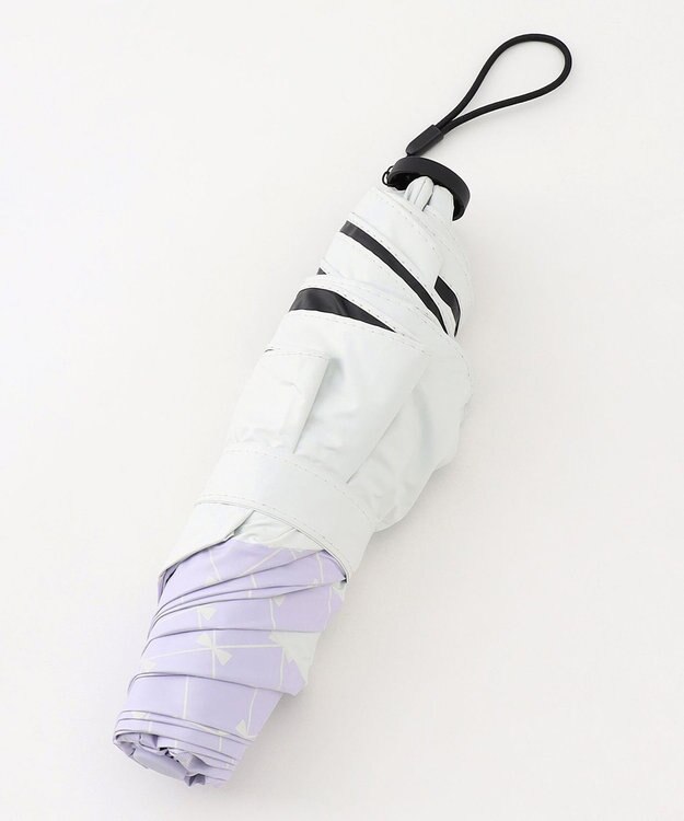 TOCCA 【晴雨兼用・UVカット率(紫外線遮蔽率)99.9%以上・遮光率99.9%以上・防水】CHECKER RIBBON LIGHT UMBRELLA 超軽量折り畳み傘 ライラック系