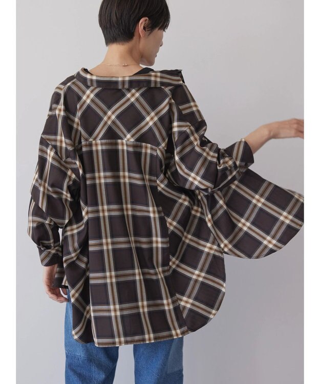 AMERICAN HOLIC イージーケアチェックシャツ Check Brown