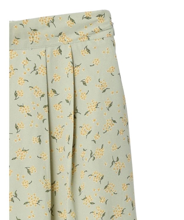 earth music&ecology キンモクセイ柄フレアスカート Green