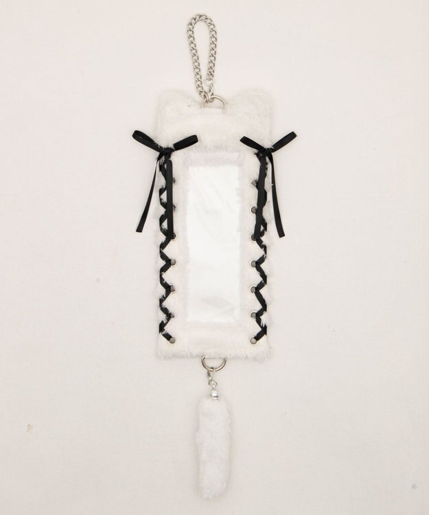 WEGO 【痛バ＆推し活グッズ】なりきりネコロングフォトケースキーホルダ－ ホワイト