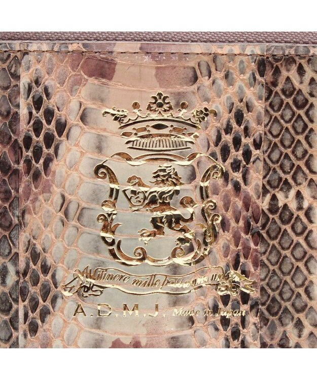 A.D.M.J. 【スネークレザー】ラウンドウォレット ヴィノロッソカッパー