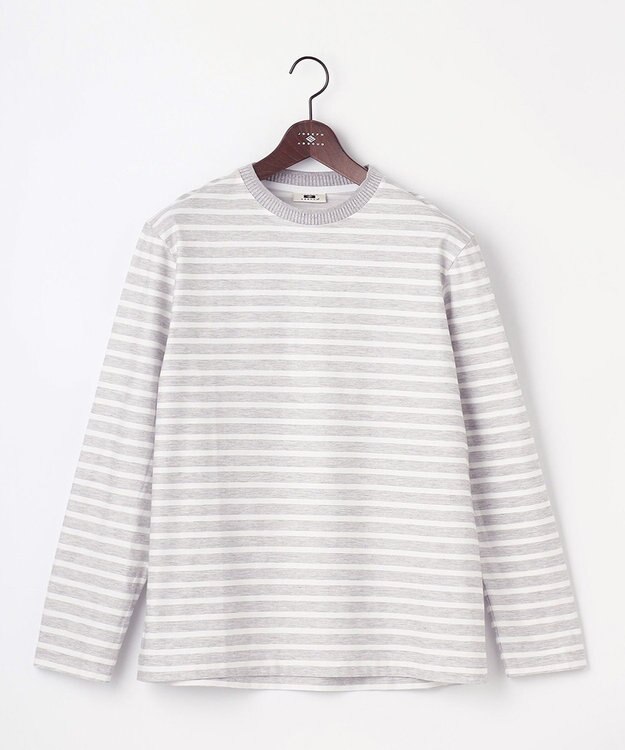 JOSEPH ABBOUD 【オーガニックコットン使用】インレーボーダー Tシャツ ライトグレー系2