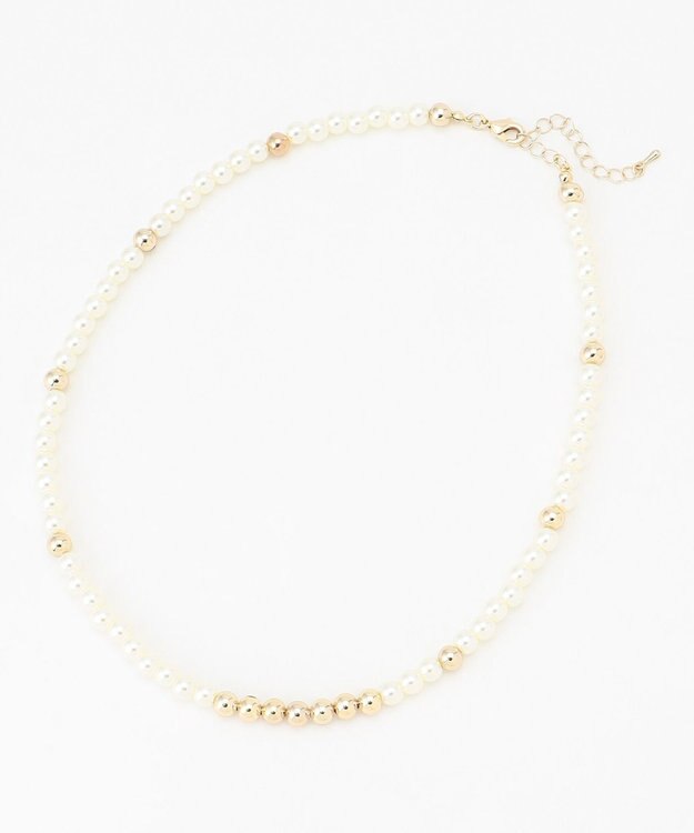 組曲 パール&メタルチェーンネックレス ゴールド系