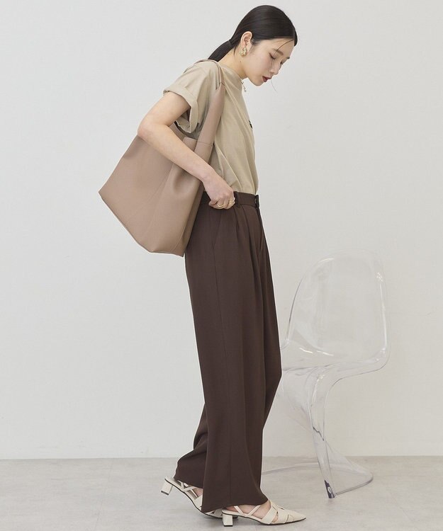 AMERICAN HOLIC 【イージーケア】ドレープパンツ Brown