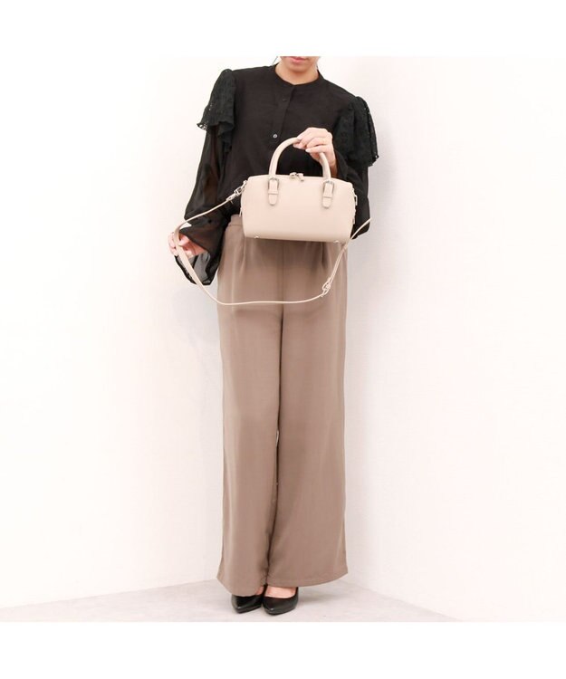 UNBILLION 【テレビ ドラマ着用アイテム】カシュカシュ cachecache / ベルトディテール横長ボストンバッグ オーク