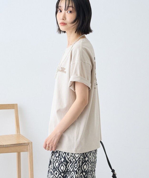 AMERICAN HOLIC 刺繍&フォトプリントTシャツ Beige