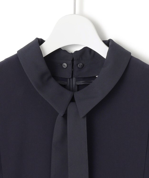 23区 【VERYコラボ】トリアセダブルジョーゼット つけ襟 ボウタイワンピース ネイビー系