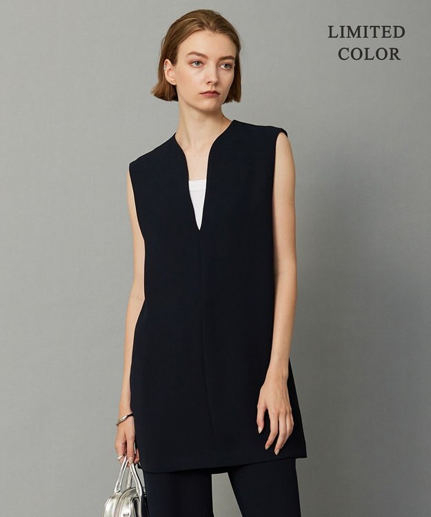 ICB L 【WEB限定カラーあり・洗える】 ライトダブルクロス べスト ネイビー系［WEB限定］