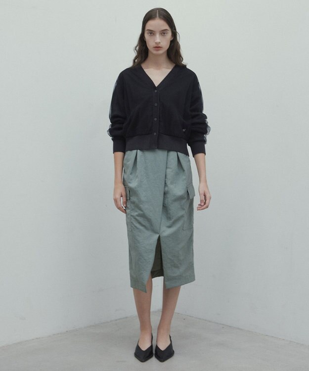 BEIGE， 【洗える】ACANTHUS / カーゴディティールコクーンタックスカート Light Khaki