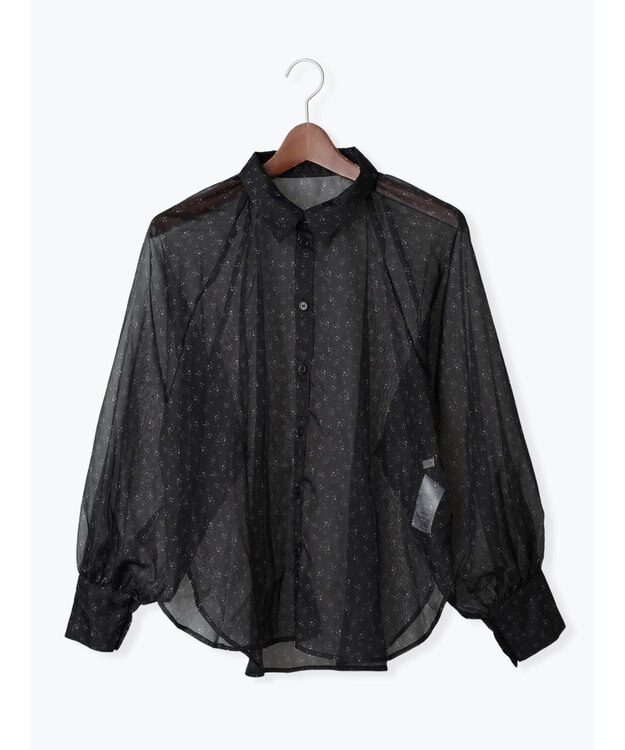 Te chichi シアーフラワーボリュームスリーブブラウス ブラック