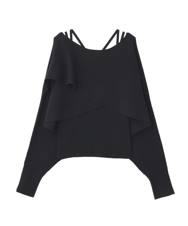 earth music&ecology 【2WAY】SET2点クロスニット＋キャミソール Black