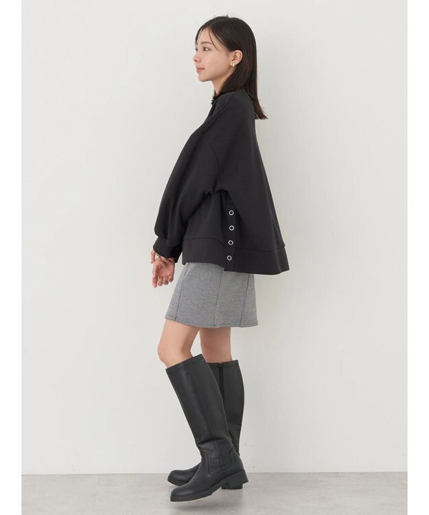 earth music&ecology サイドボタンダンボールプルオーバー Black