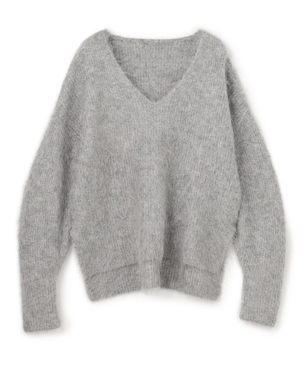 uncrave アルパカニット Vネックトップス グレー