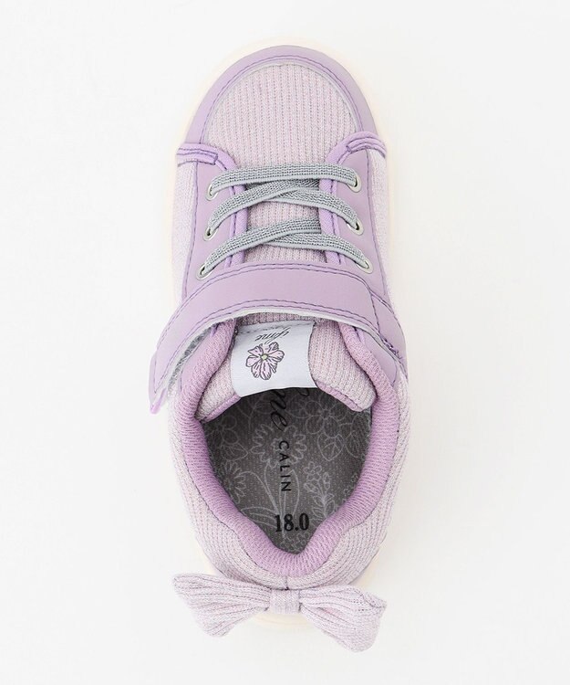 ANY KIDS IFME CALIN バックリボンラメニットスニーカー ラベンダー系