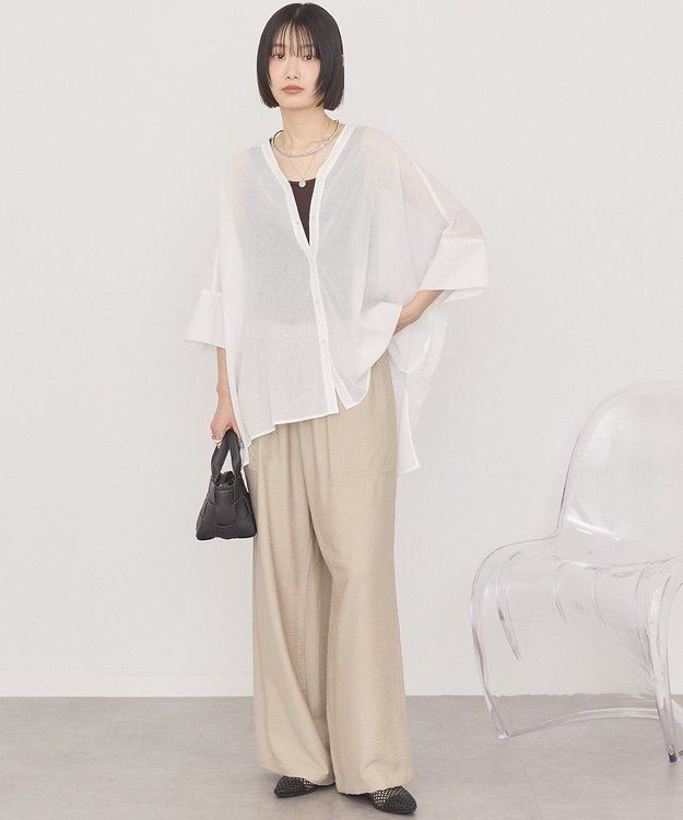 AMERICAN HOLIC Vネックポンチョシャツ Off White