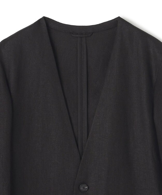 JOSEPH HOMME ペアースキンリネン　ノーカラージャケット ブラック系