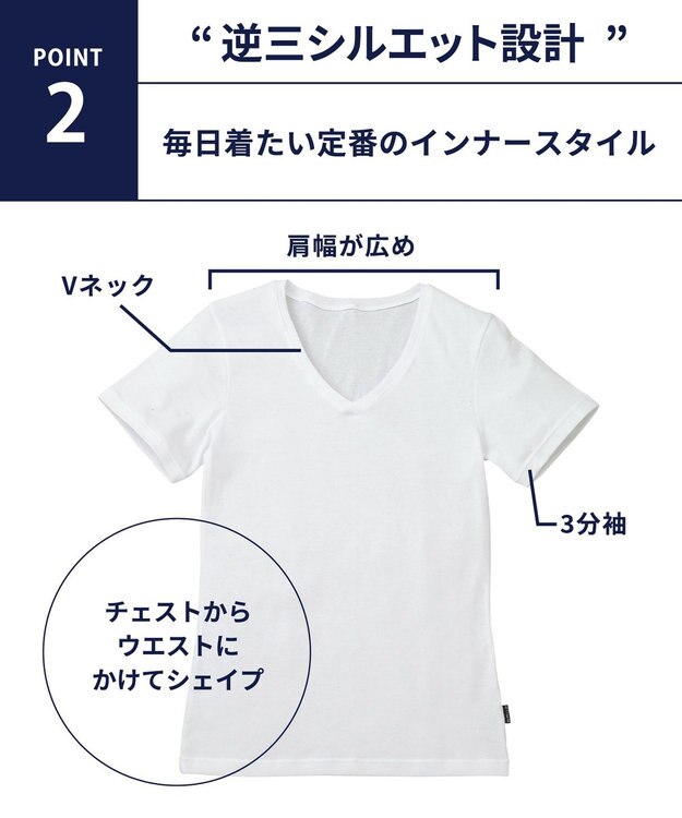 WACOAL MEN 綿混インナー Vネック ３分袖 しっかりあたたかい 保温性 肌側起毛 ストレッチ素材 逆三シルエット設計 メンズ GL5020 /ブロス ホワイト