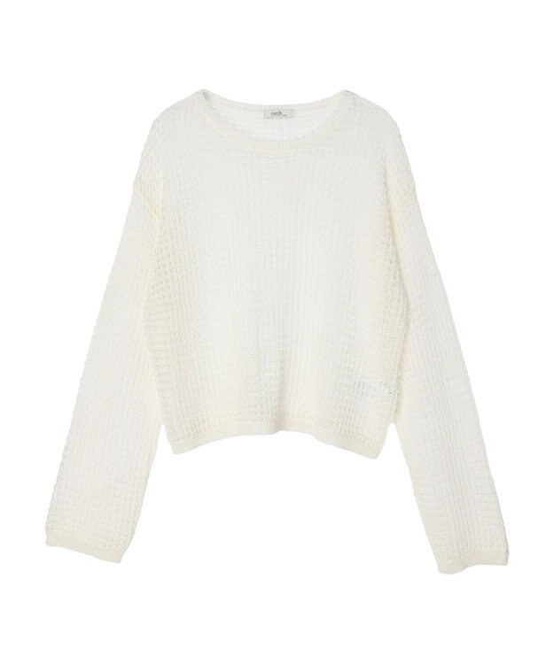 earth music&ecology レーシーニットプルオーバー Ivory