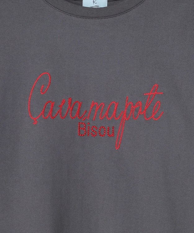 組曲 L 【先行予約】ロゴ刺繍 Ｔシャツ ライトグレー系