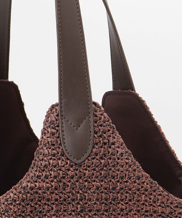 ANY SIS 【美人百花7月号掲載】2WAYスカーフ付ラウンドカゴ バッグ モカ