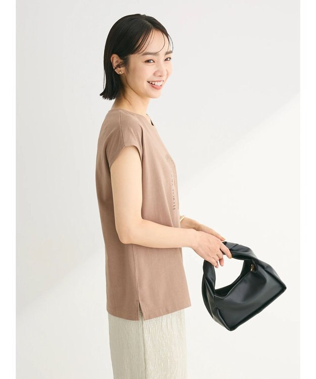 Green Parks フラワーフォトコンパクトプルオーバー Beige