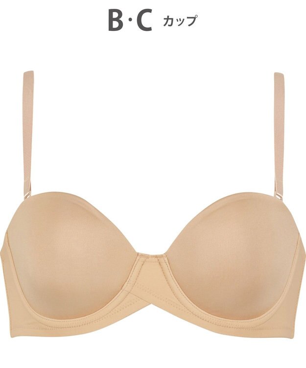 WACOAL Tシャツブラ ブラジャー 【EverChic】 ストラップレスで着用可能 シームレスモールドカップ メッシュ素材(カップ肌側) ブラ レディース BRB694 /ワコール カラシ