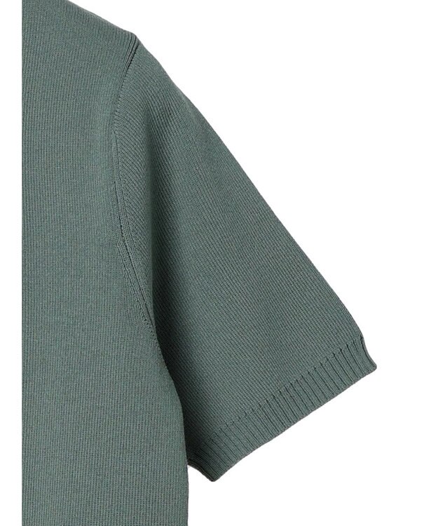 earth music&ecology 総針クルーネックハンソデプルオーバー Green