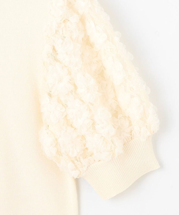 Feroux ブーケスリーブ ニットプルオーバー アイボリー系