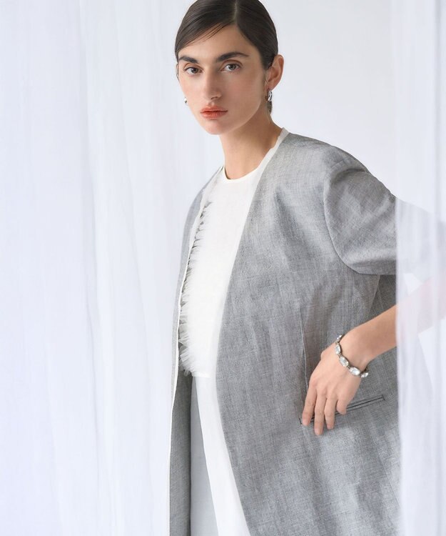 23区 【GOLD LABEL】コットンオーガンジー ジレコンビ ブラウス ホワイト系